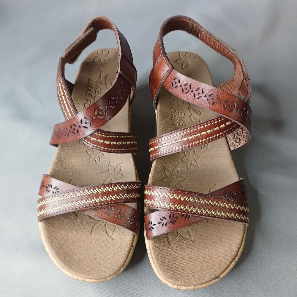 Skechers Cali Delicate Glow Sandal Womans Size 6 Womens Brown Luxe Foam - Picture 2 of 16